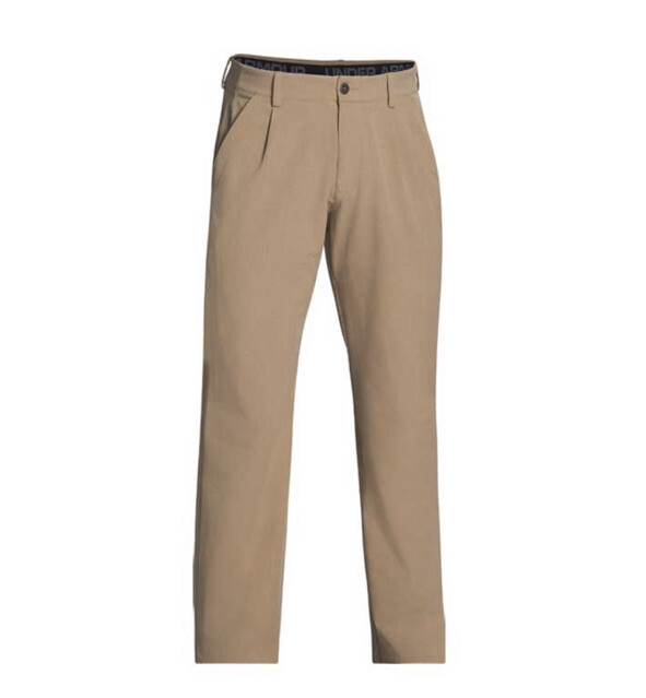 UNDER ARMOUR UA Mens Airvent Pleated Golf Pants Unhemmed Khaki