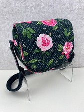 Cath Kidston Tea Rose Mini Saddle Bag in Blac