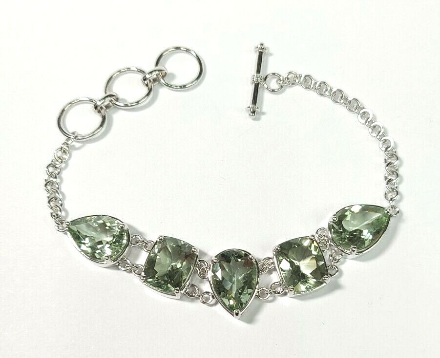 Sterling Silver Large Pear and Rectangular Cut Pr… - image 4