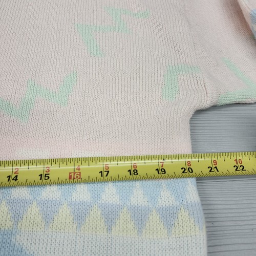 Vintage Organically Grown Pastel Pink Knit Sweater Womens Size Large Distressed - 第 5/8 張圖片