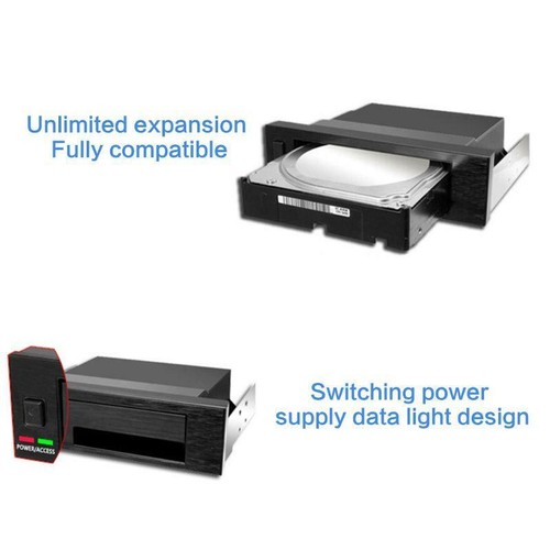 SATA Internal Tray-less Mobile Rack for 2.5" or 3.5" SSD HDD Hard Drive - Photo 7/10