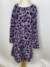 Lands End Girls Purple Paisley Print Ruffle Dress Sz M 10/12