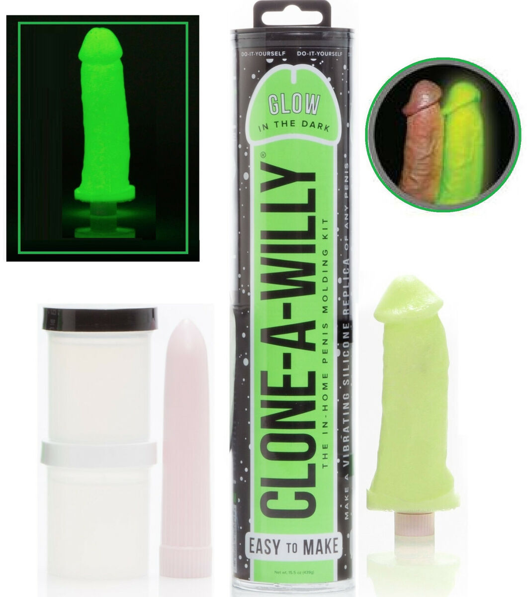 Clone A Willy GLOW in the Dark Home-Made Dildo Penis Vibrating Sex Toy Replica eBay Adult Picture