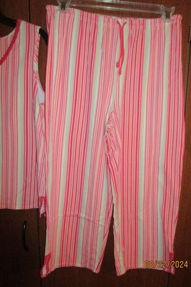 Classic Elements 2 Piece PJ Top L 14 16 Cotton Spandex Bust 41 L 23 Pant M 10 12 - Image 3 of 4
