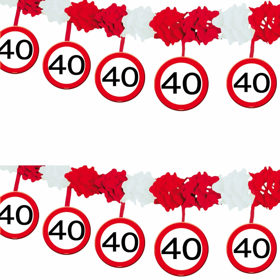 40. GEBURTSTAG DEKO SET - 71 TEILE - Verkehrsschild Geburtstag Party Dekoration - Bild 3 von 4