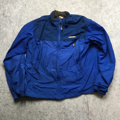 REI Windbreaker Jacket Mens Medium M Blue Full Zip Mesh Lined