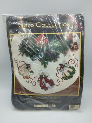Dimensions Gold Collection Mystical Angel Tree Skirt Christmas Cross Stitch Kit