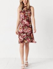 Urban Outfitters Dress Floral Lace Up Sz 6 Maroon Printed Dress Romantic Y2K