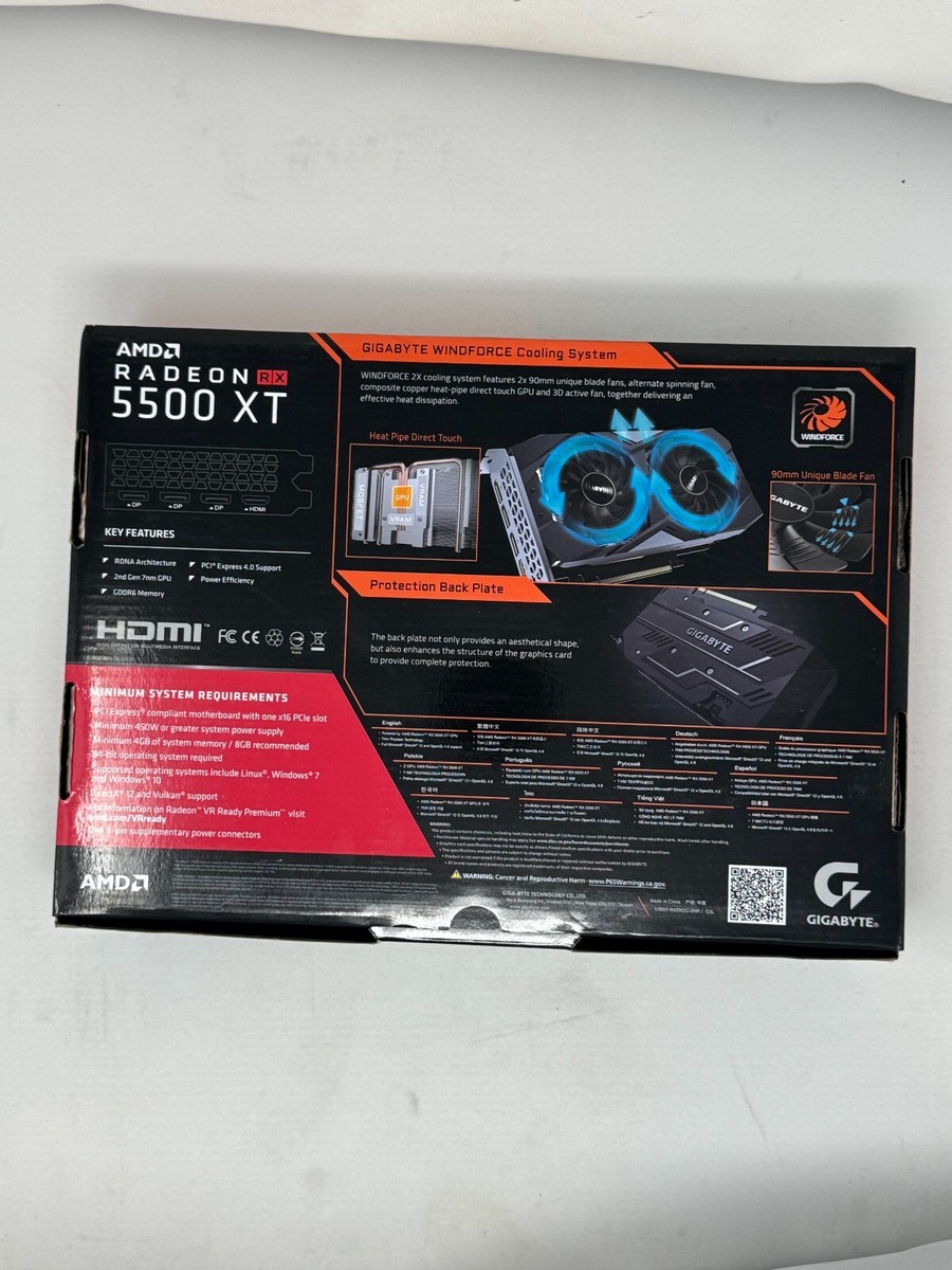 GIGABYTE Radeon RX 5500 XT OC GDDR6 Graphics Card 8GB