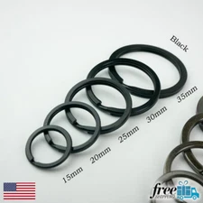 Split Ring Flat Surface Key Rings Double Loop Keychain Metal Plating