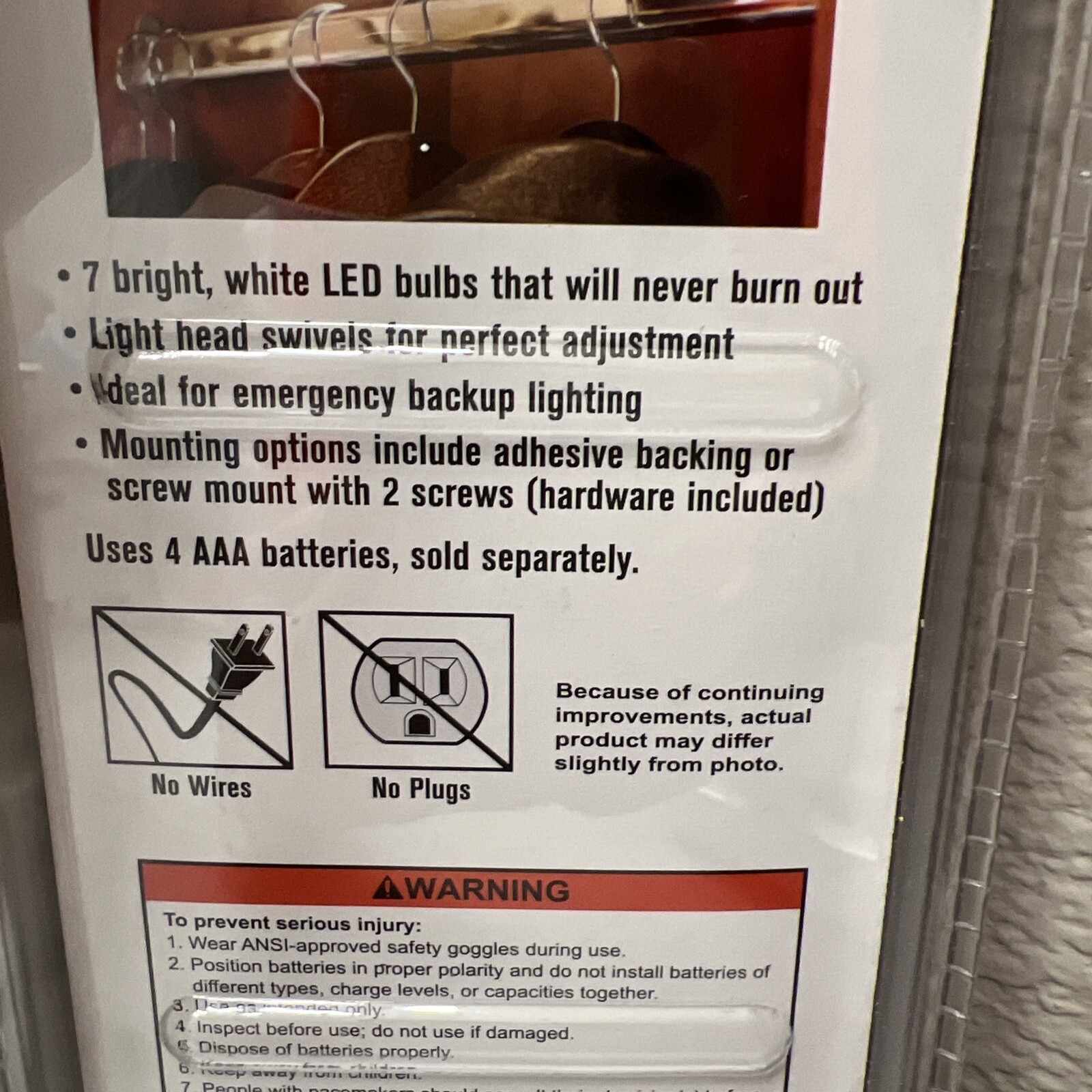 Luminar Indoor LED Under Light. No Wires, No Plugs. Light Swivels. eBay