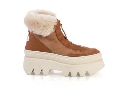 Authentic Loriblu Leather Italian Designer Bootie Beige New Collection