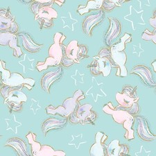 FAT 1/4 SALE - Unicorn Sparkle - Unicorn Clouds - 3 Wishes Cotton Fabric