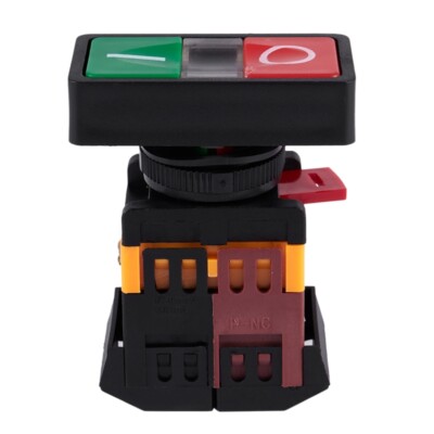 2X(AC 220V Yellow Light ON-OFF START STOP Button Pushbutton 1 NO 1 NC A9L2)-