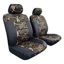 For Hyundai Starex Army Camo & Black Canvas Car Seat Covers Front Set
