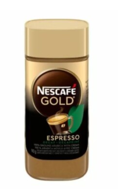 2 X Nescafe Gold Espresso Decaf Instant Coffee 90 g Each
