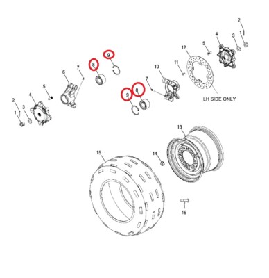 Polaris Ranger 500 400 SKF OEM Upgrade Complete FRONT Wheel - Foto 5