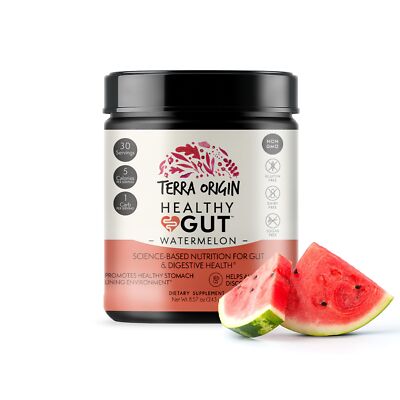 TERRA ORIGIN Healthy Gut Watermelon | 30-Servings with L-Glutamine Zinc Gluco...