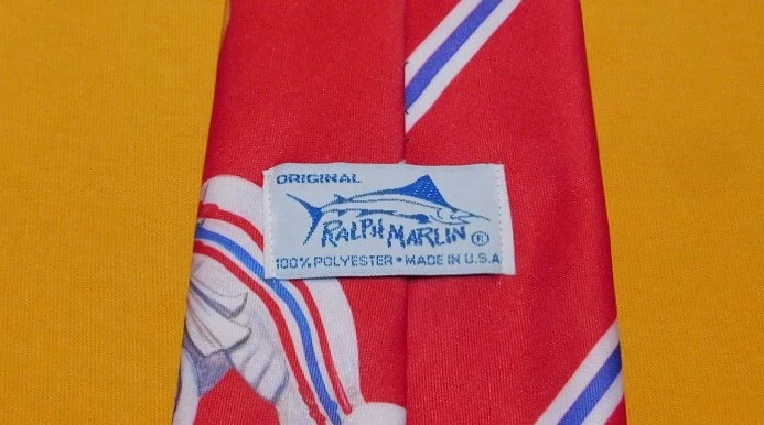 RALPH MARLIN 红色/白色/蓝色全新英格兰爱国者标志聚合物领带-领带。 — 第 3/4 张图片