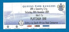 Ticket Stub - Queens Park Rangers v Coventry City