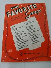 Vintage 1962 Mills Music Revised Edition Your Favorite Songs With Words and Musi