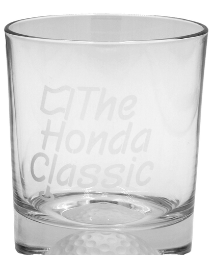 The Honda Classic set of 2 - 4" Glasses Etched 3D Golf ball in bottom of glass - Picture 5 of 11