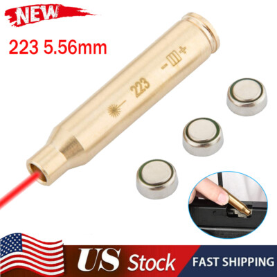 Bore Sight 223REM Laser Boresighter 5.56mm Red Laser Bore Sight with 3 Batteries