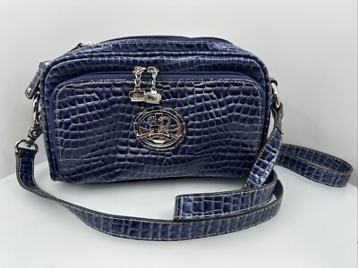 KATHY VAN ZEELAND – Royal Blue/Purple Croc Embossed