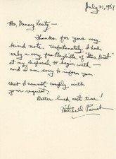 Mitchell Parish- Signed Handwritten Note (Lyricist)