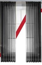 2 Panel-Rod Pocket/Sheer Window Black 60"x 84" Filters Light