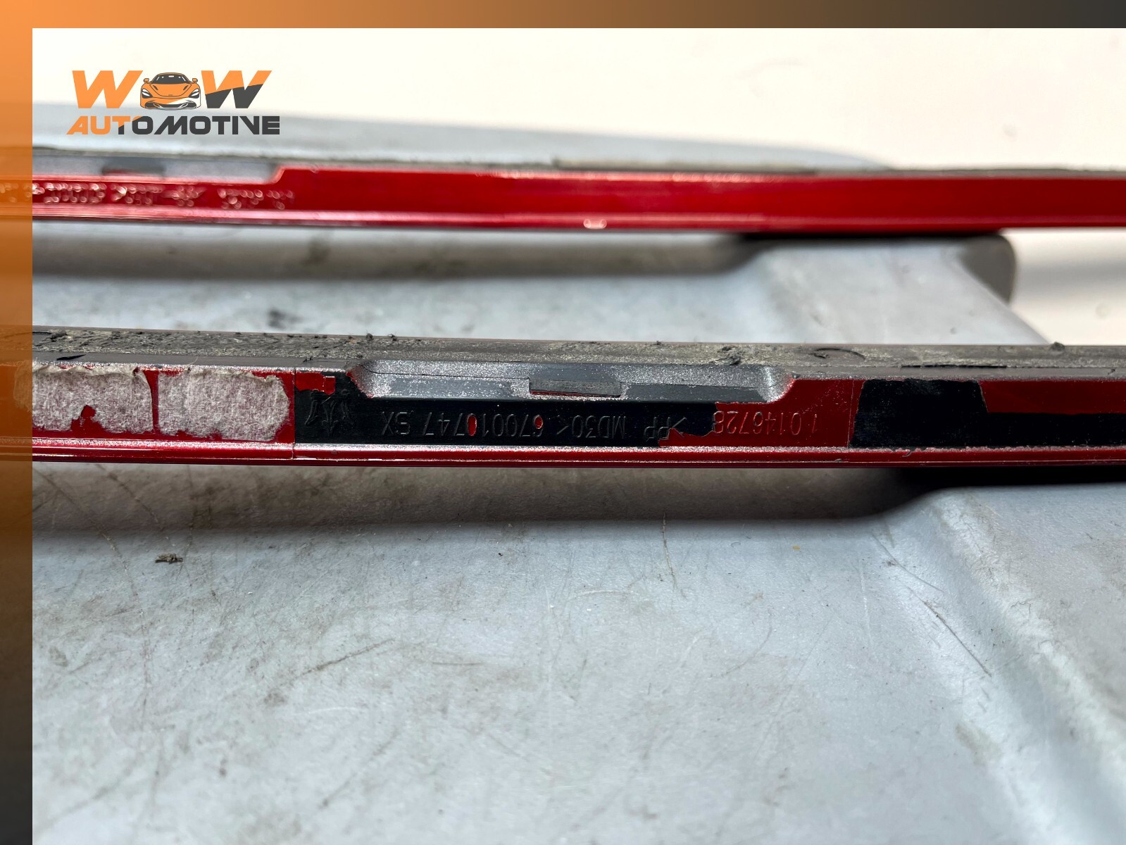 14-17 MASERATI GHIBLI RIGHT AND LEFT ROOF DRIP MOLDING TRIM PAIR SET RED OEM