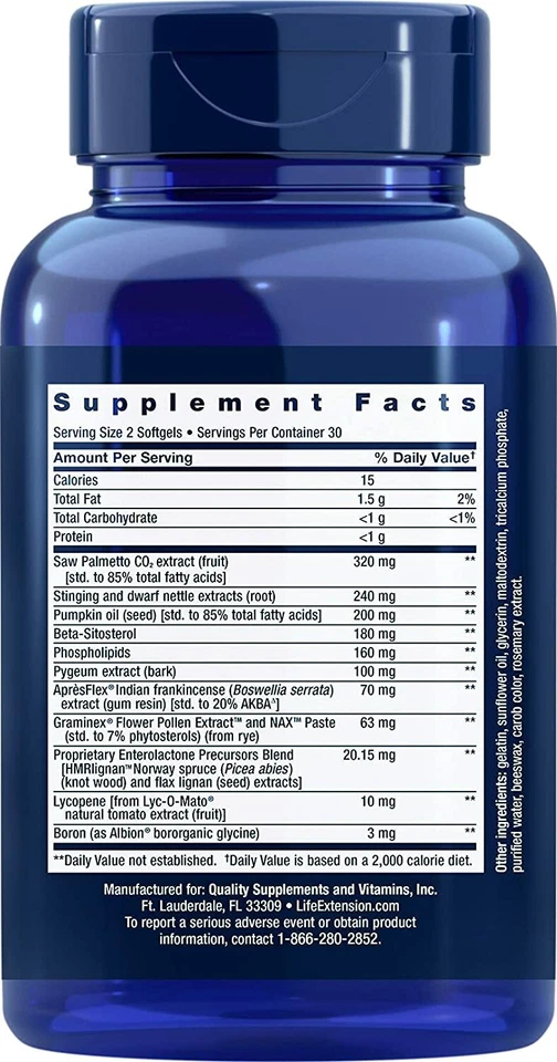 Life Extension Ultra Prostate Formula, 60 cápsulas blandas Foto 2 de 4