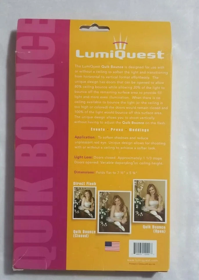 LumiQuest Quik Bounce LQ-122 for Camera to Soften Shadows Softbox Made in USA - Image 2 of 3