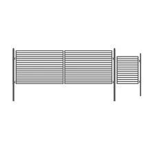 ALEKO Dual Swing Steel Milan Style Driveway Gate 16 ft with Pedestrian Gate