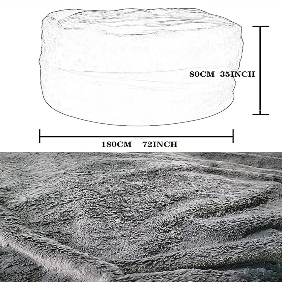 Funda de sofá cama perezosa de microgamuza con memoria para silla de sala de estar con bolsa de frijoles grande de 7 pies Foto 3 de 4