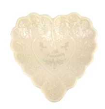 LENOX Heart 25th Anniversary Porcelain Trinket Ring Dish Silver Cream NWT