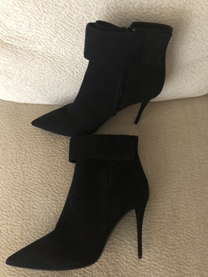 black leather stiletto ankle boots uk