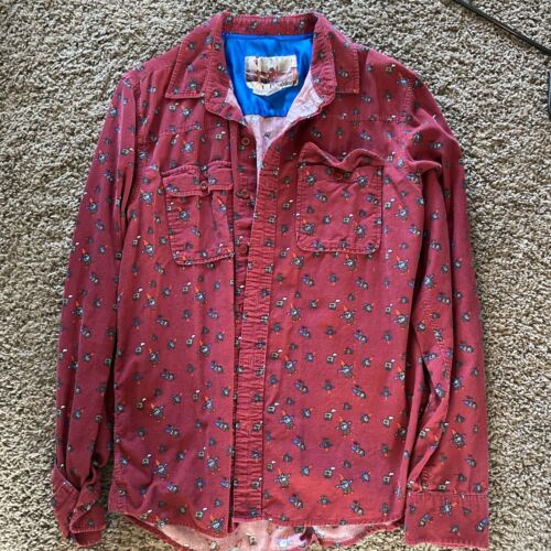 L Toddland Gnome Long Sleeve Corduroy Button Shirt Men's Christmas shirt - Picture 1 of 3