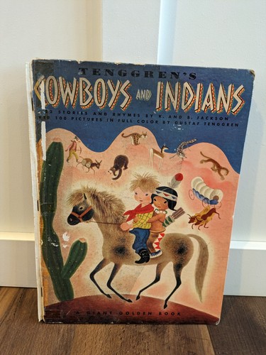 Vintage Giant Golden Cowboys and Indian Book Hardcover Gustav Tenggren 1948 - Picture 2 of 12