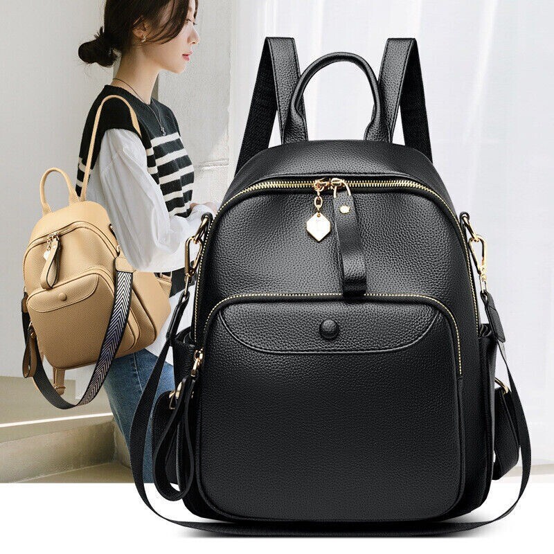 black leather backpack designer Leather Backpack Designer Backpacks For College Leather Backpacks School Designer  Backpacks Shoulder Bag Black