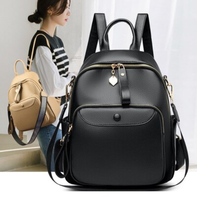 Women's Genuine Leather Backpack Purse Anti-Theft Travel - Main Image