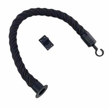 40mm Black Softline Wormed In Brown Barrier Rope x 3m c/w Black Cup & Hook