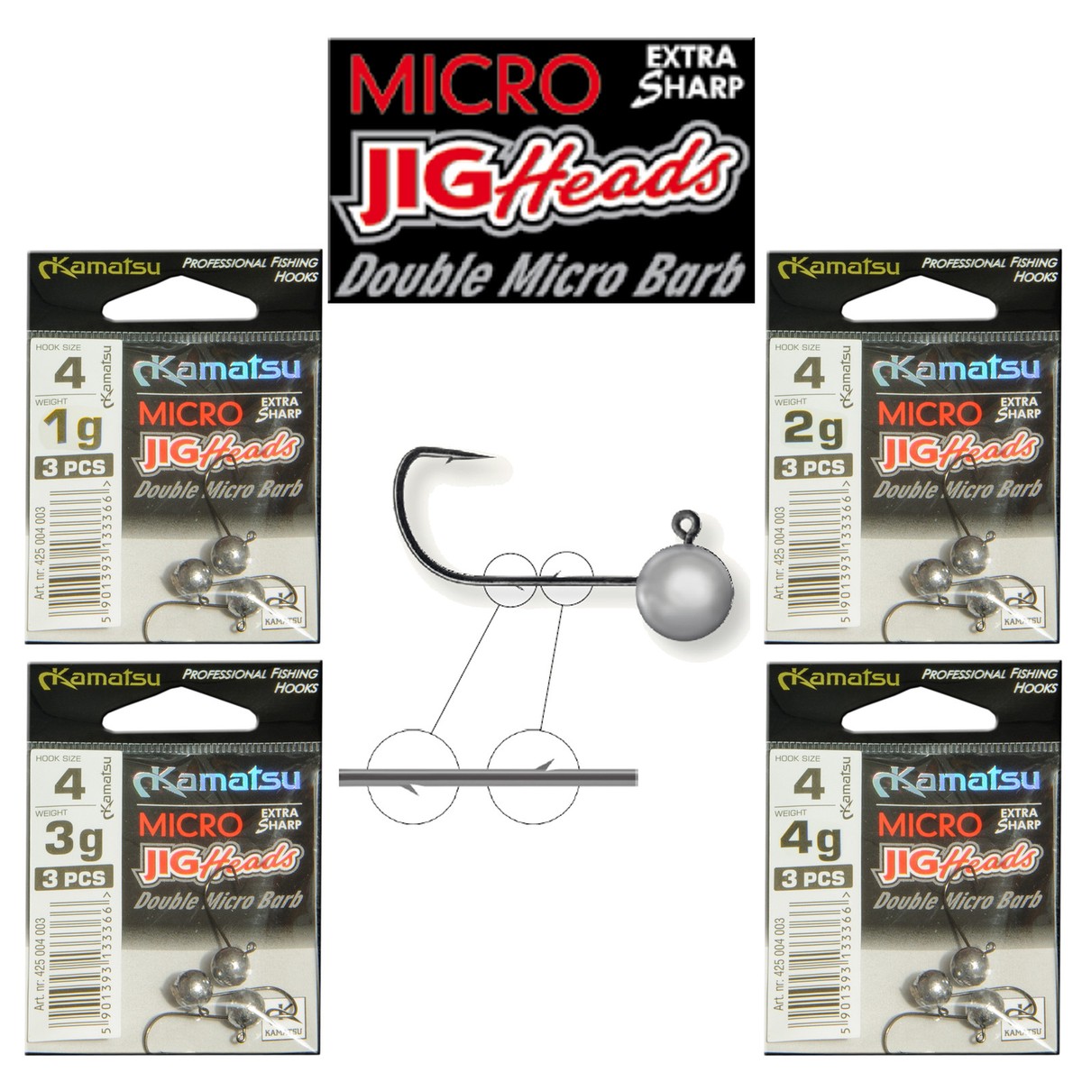 Micro Jig Head Sharp Hook size Drop Shot Soft Lures Double Micro