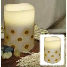 Home&Room Flameless Candle Pillar Sunflower 5.5" LED w/ On/Off Timer Night Light