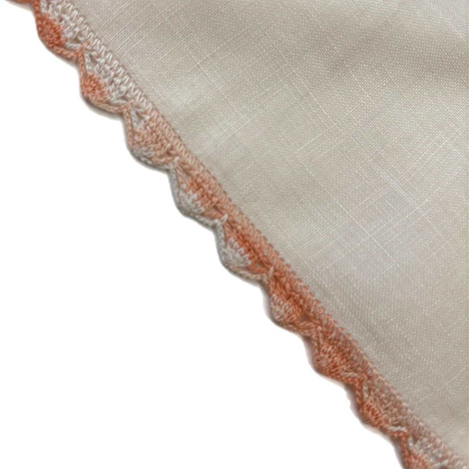 Pañuelo de dama de honor de encaje de ganchillo de lino boda casa de campo núcleo abuela vintage Foto 3 de 4