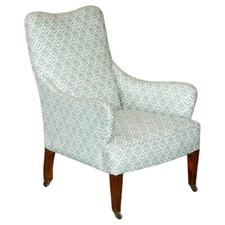 RARE ANTIQUE VICTORIAN HOWARD & SON'S ARMCHAIR WITH THE ORIGINAL TICKING FABRIC