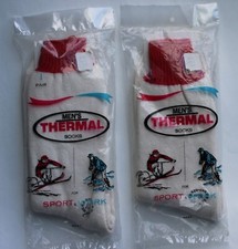 Vntg 2 Pr Men's Thermal Sport / Work Insulated Air Cushioned Socks 10.5 NOS