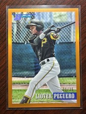 2021 Bowman Heritage Liover Peguero Chrome Orange Refractor #/25 Pirates SP
