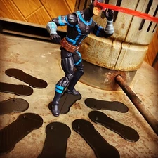 Single peg 6 inch action figure stands wide pose! (8) Per Pack