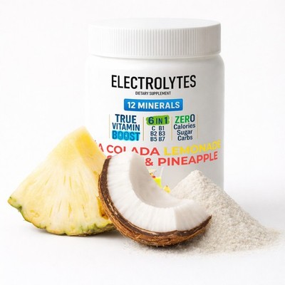 Electrolyte Complex Hydration Powder | 12 Minerals + 6 Vitamins | Pina Colada